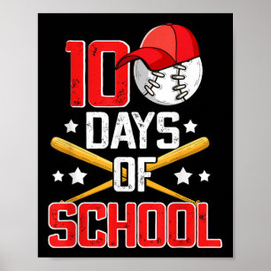 100 Days Of School Baseball 100th Day School Boys Poster