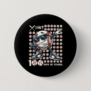 100 Days Of School Baseball Bat 100th Day Of 6 Cm Round Badge