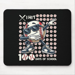 100 Days Of School Baseball Bat 100th Day Of Mouse Pad
