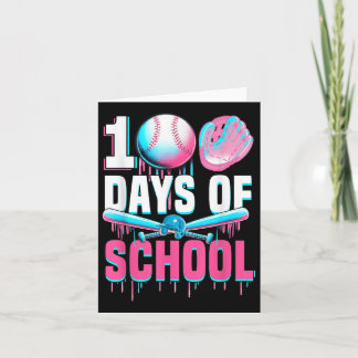 100 Days Of School Baseball Bat Drip 100th Day Of Card