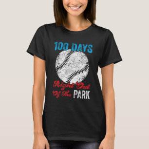 100 Days Of School Baseball Boy Fun Celebration St T-Shirt