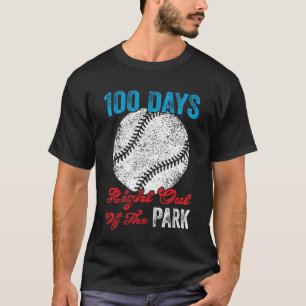 100 Days Of School Baseball Boy Fun Celebration St T-Shirt
