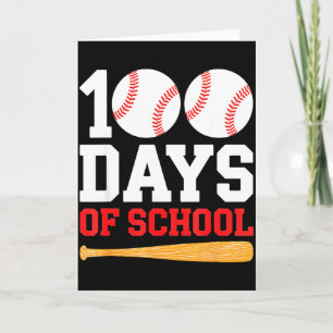 100 Days Of School Baseball Boys 100 Days Smarter Card
