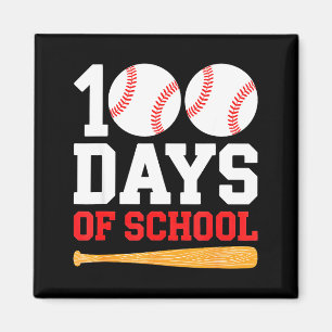 100 Days Of School Baseball Boys 100 Days Smarter  Magnet