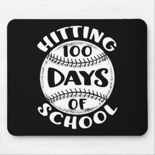 100 Days Of School Baseball Player Teacher Student Mouse Pad