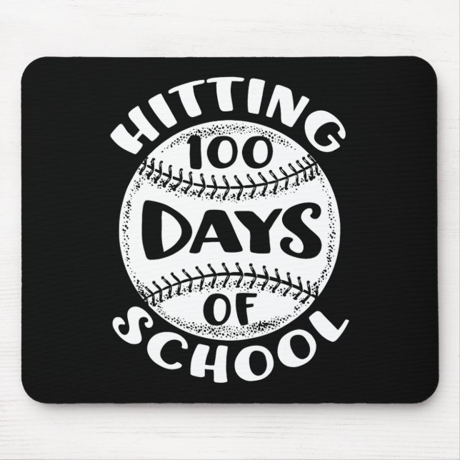 100 Days Of School Baseball Player Teacher Student Mouse Pad (Front)