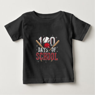 100 Days of School Baseball Sport Lovers Baby T-Shirt