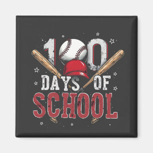 100 Days of School Baseball Sport Lovers  Magnet