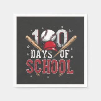 100 Days of School Baseball Sport Lovers Napkin