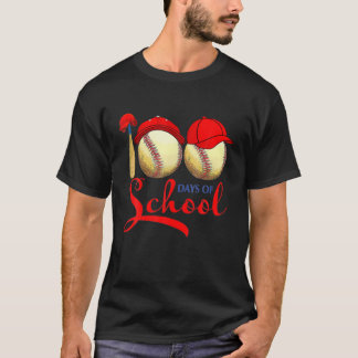 100 Days Of School Baseball Teacher Boy Girl Kids T-Shirt