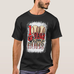 100 Days of School Baseball Teacher Kids 100th Day T-Shirt