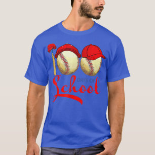 100 Days of School Baseball Teacher Kids 100th Day T-Shirt