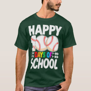 100 Days of School Baseball Teacher Kids 100th Day T-Shirt