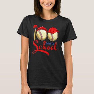 100 Days Of School Baseball Teacher Kids 100th Day T-Shirt