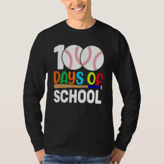 100 Days Of School Baseball Teacher Kids 100th Day T-Shirt