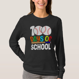 100 Days Of School Baseball Teacher Kids 100th Day T-Shirt