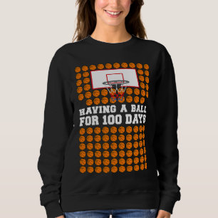 100 Days Of School Basketball 100th Day Balls  For Sweatshirt