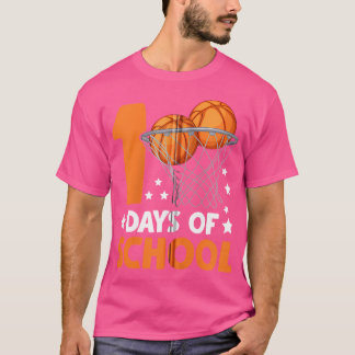 100 Days Of School Basketball 100Th Day Balls For T-Shirt
