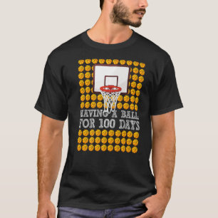 100 Days Of School Basketball 100th Day Balls For T-Shirt