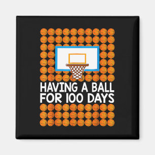 100 Days Of School Basketball 100th Day Balls Gift Magnet