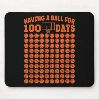 100 Days Of School Basketball 100th Day For Boys  Mouse Pad