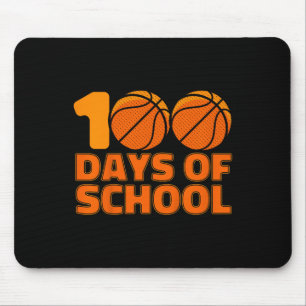 100 Days Of School Basketball 100th Day Of School Mouse Pad