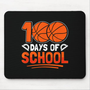 100 Days Of School Basketball For Students Coach P Mouse Pad