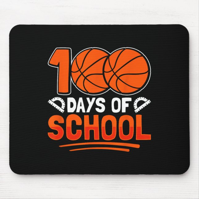 100 Days Of School Basketball For Students Coach P Mouse Pad (Front)