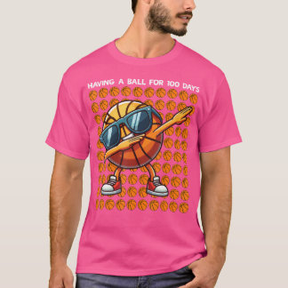 100 Days Of School Basketball Kids 100Th Day Of Sc T-Shirt