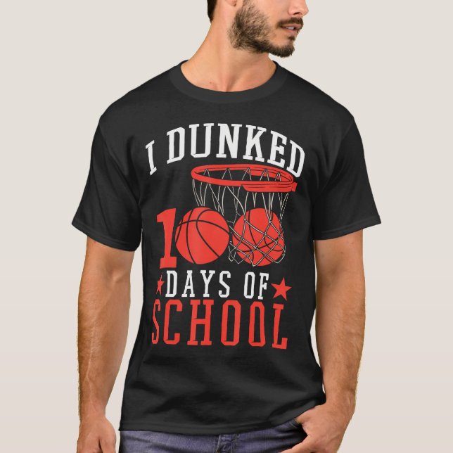 100 Days Of School Basketball Kids T-Shirt (Front)