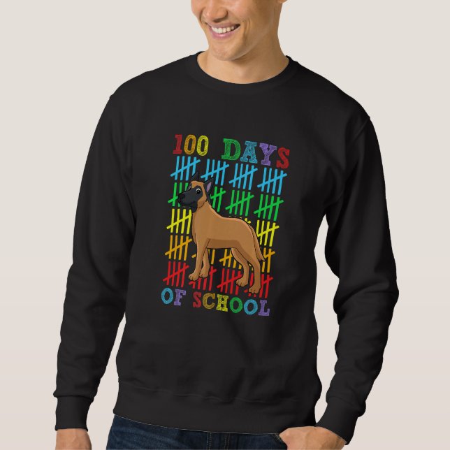 100 Days of School Belgian Malinois 100th Day Scho Sweatshirt (Front)