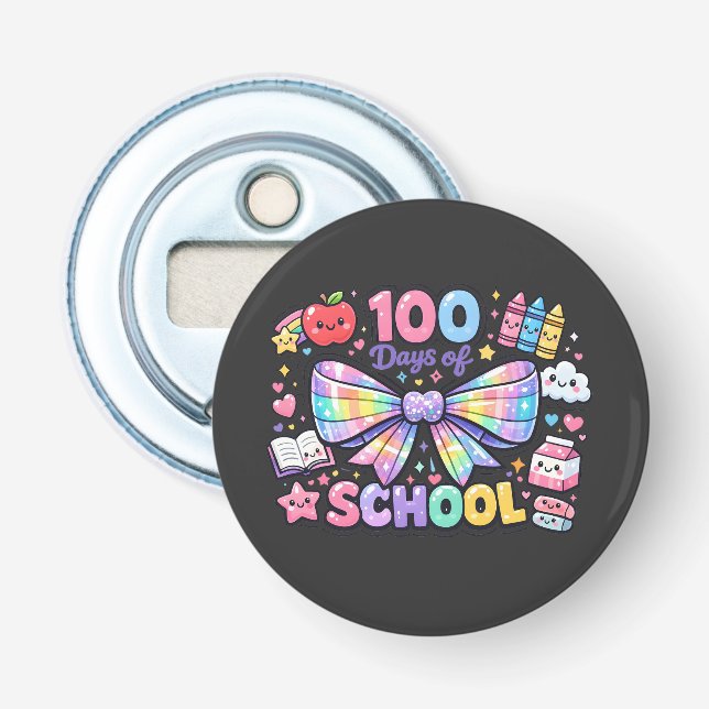 100 Days Of School  Bottle Opener (Front)