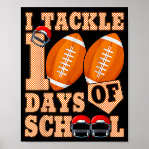 100 Days Of School Boys 100th Day Of School Footba Poster