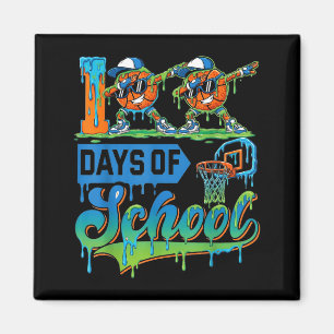 100 Days Of School Boys Basketball Drip 100th Day  Magnet