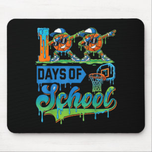 100 Days Of School Boys Basketball Drip 100th Day  Mouse Pad