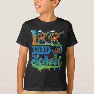 100 Days Of School Boys Basketball Drip 100th Day T-Shirt