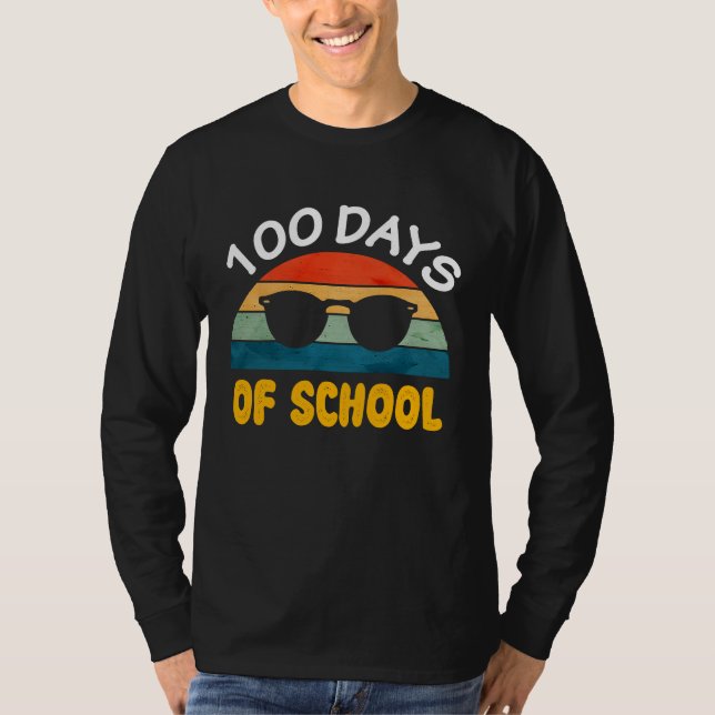100 Days of School Boys Girls Cool Happy 100th Day T-Shirt (Front)