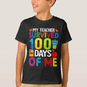 100 Days Of School Boys Girls Kids Teacher Gift Fu T-Shirt