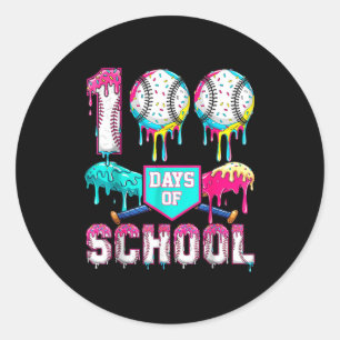 100 Days Of School Boys Kids 100th Day Of School B Classic Round Sticker