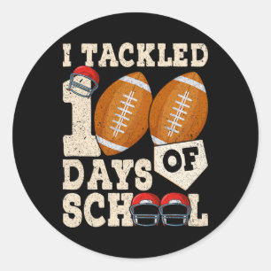 100 Days Of School Boys Kids 100th Day Of School F Classic Round Sticker