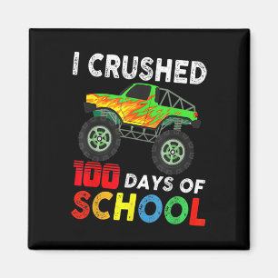 100 Days Of School Boys Monster Trucks Magnet