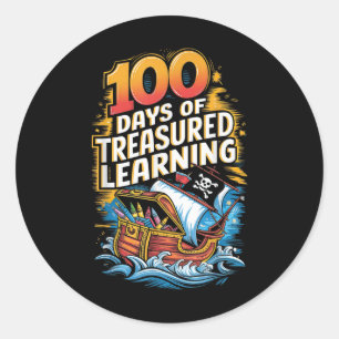 100 Days Of School Boys Teacher 100th Day Pirate O Classic Round Sticker