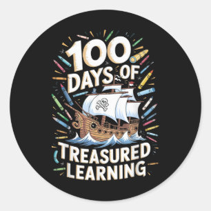 100 Days Of School Boys Teacher 100th Day Pirate O Classic Round Sticker