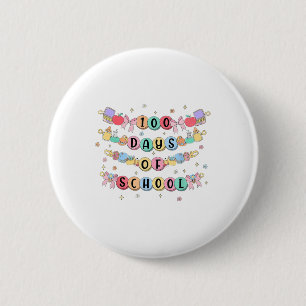 100 Days Of School Bracelet 100th Day Girls Kids 6 Cm Round Badge