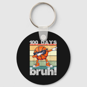 100 Days Of School Bruh Funny Kids Boys Dabbing Ba Key Ring