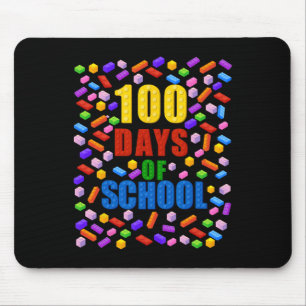 100 Days Of School Building Bricks Blocks 100th Da Mouse Pad