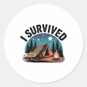 100 Days Of School Byrely Survived Funny Kids Teac Classic Round Sticker