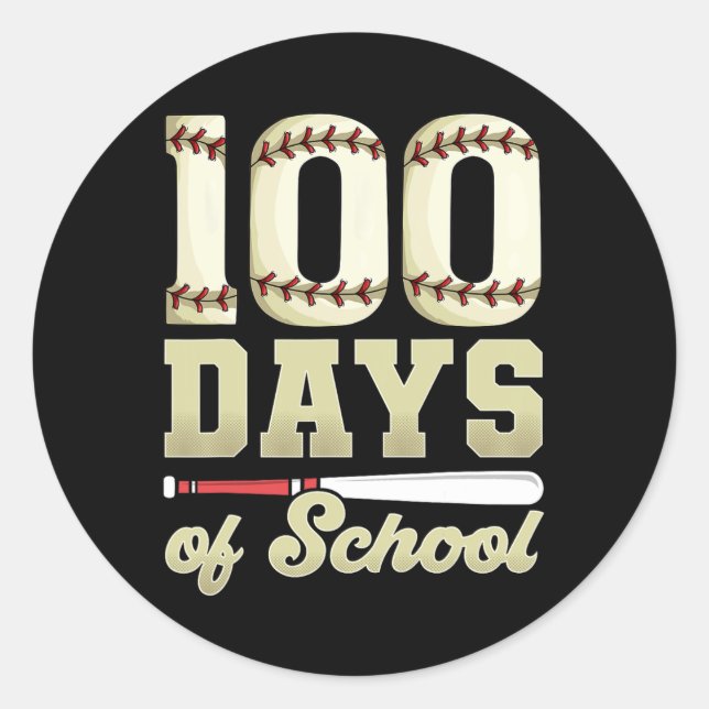100 Days Of School Bysebyll  Classic Round Sticker (Front)