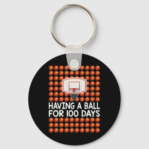 100 Days Of School Bysketbyll For Boys Girls Kids  Key Ring