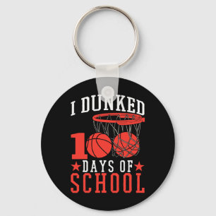 100 Days Of School Bysketbyll Kids Key Ring